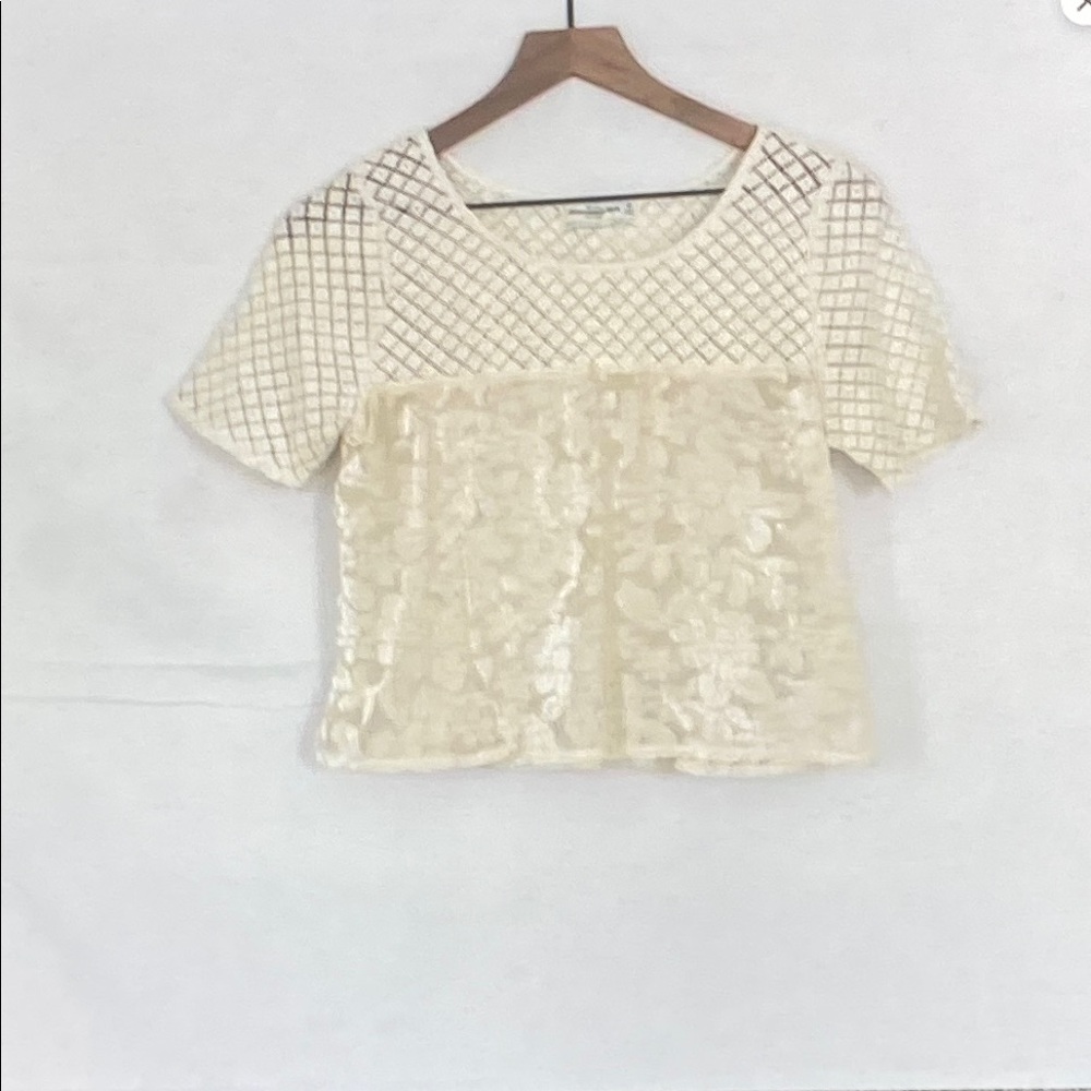 Abercrombie & Fitch Cream Textured Blouse